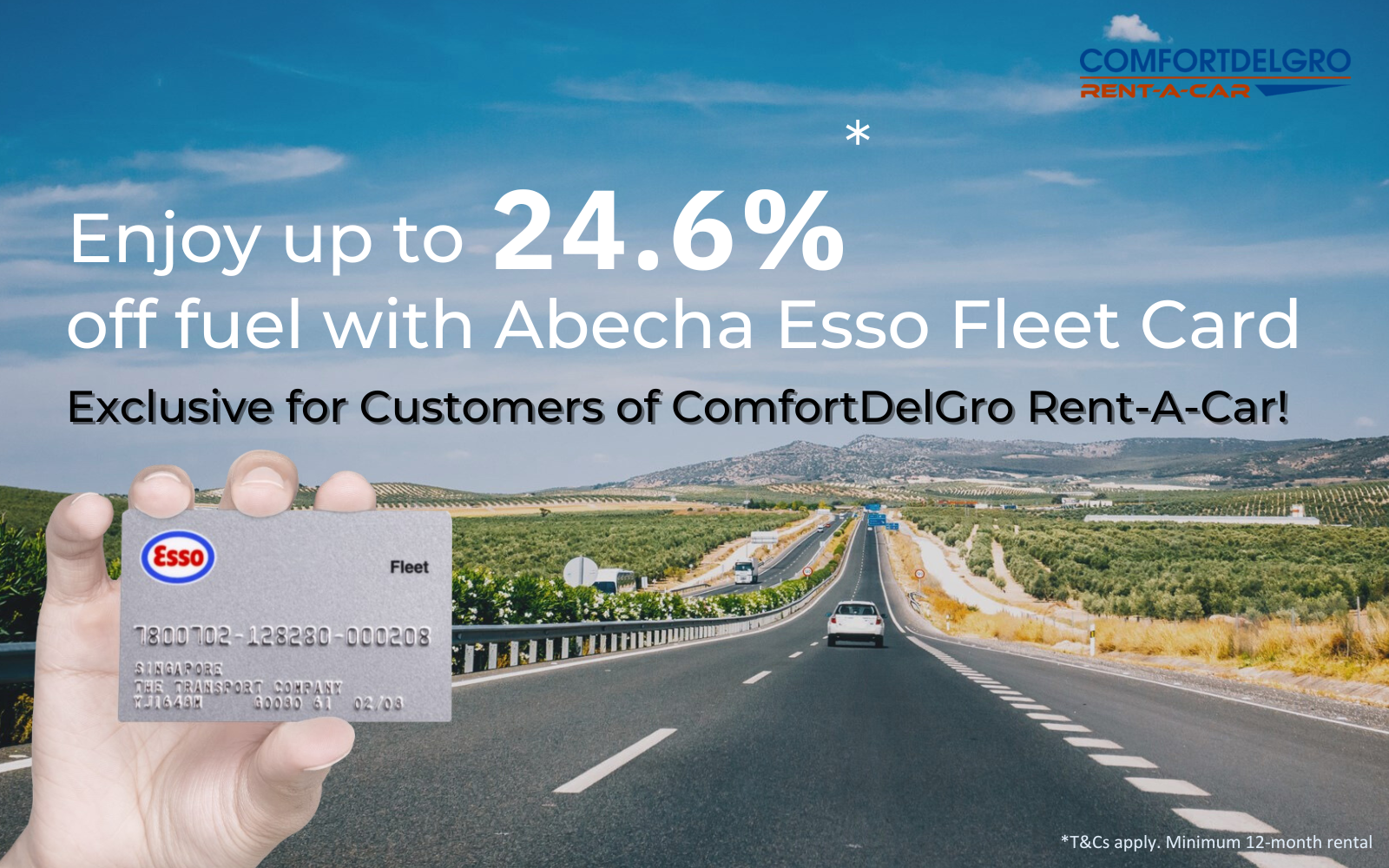 Enjoy up to 24.6%* off fuel with Abecha Esso Fleet Card