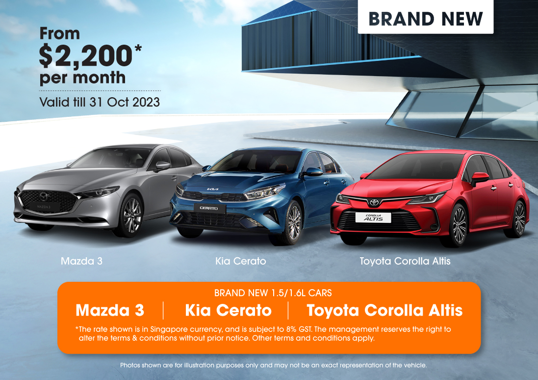 Brand New 1.5/1.6L Cars From $2,200* Per Month